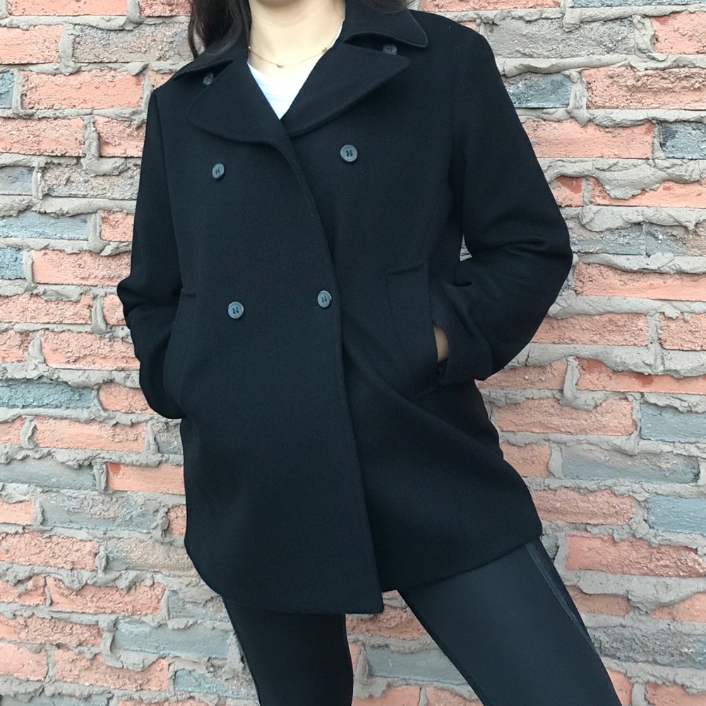 Gant Black Double-Breasted Coat